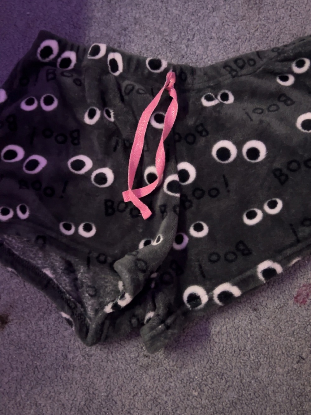 Charlotte Russe Black Fleece High Waist Shorts with Pink Drawstring